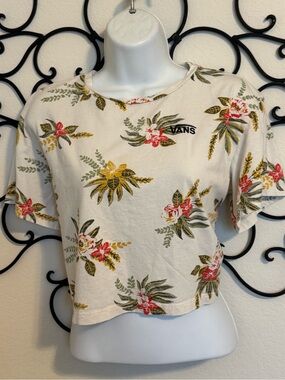 Vans Cream Floral Crop Top